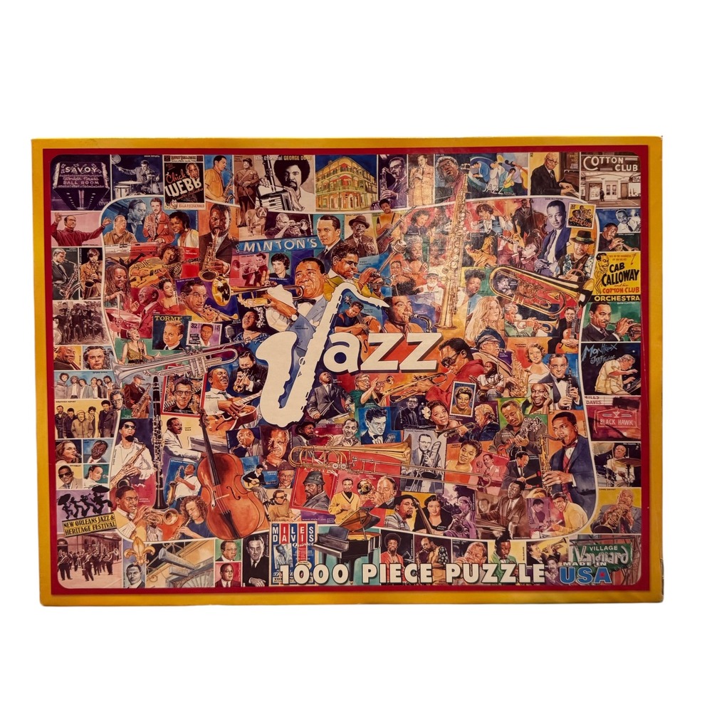 White Mountain Puzzles Jazz Jigsaw Puzzle Unisex 1000pc Multi Music Collage